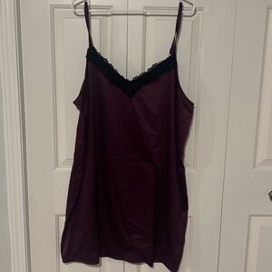 Torrid Purple Satin Slip with Black Lace Trim Size 2